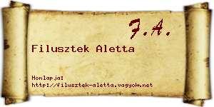 Filusztek Aletta névjegykártya